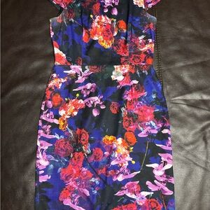 Betsey Johnson Vibrant Floral Midi Dress - Blue and Pink
